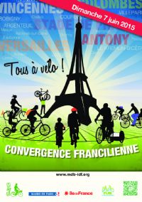 Convergence francilienne 2015 avec  l’association Mieux se déplacer à bicyclette. Le dimanche 7 juin 2015 à antony. Hauts-de-Seine. 